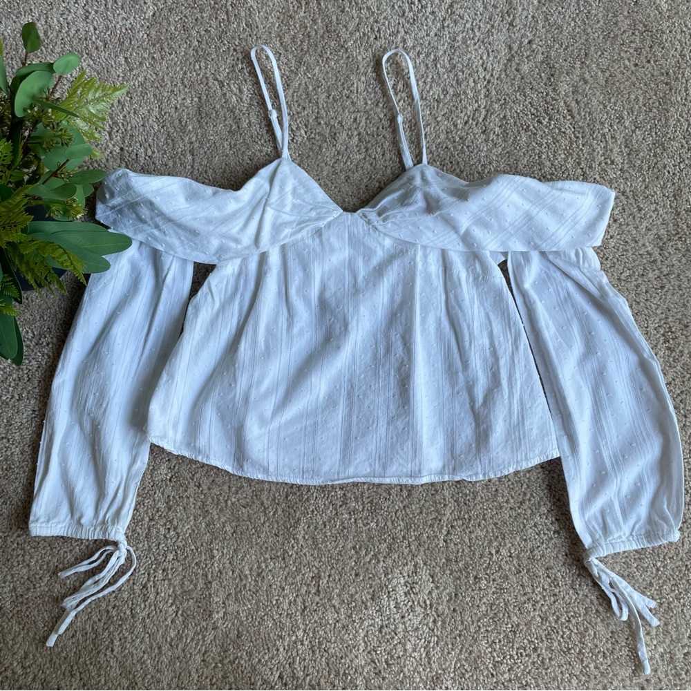 MAJORELLE Off Shoulder White Top